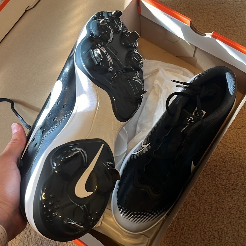 Nike Alpha Huarache 4 Varsity Low Men's Size 11.5 Black Baseball Cleats - Picture 3 of 4
